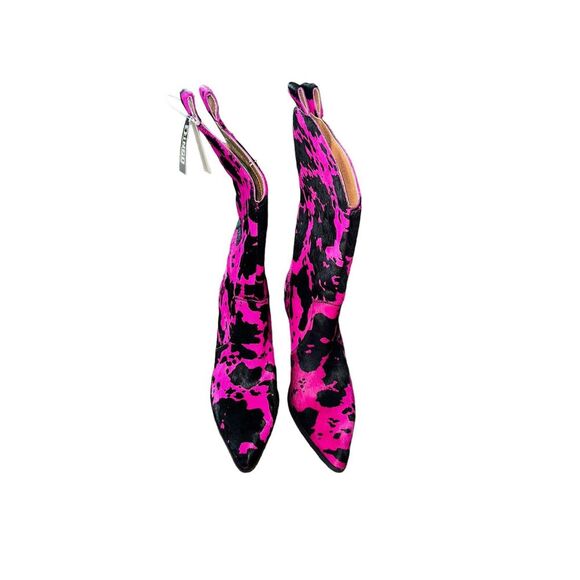 Dingo Live A Little Neon Pink Boots Calf Hair Size 7 - Picture 4 of 9